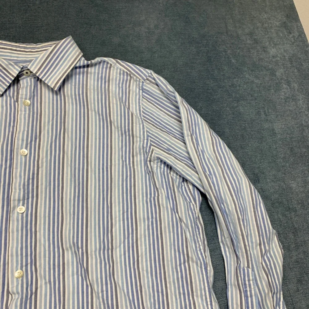 Banana Republic Shirt Mens Large Multicolor Striped Cotton Non Stretch Button Up